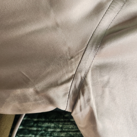 Vintage Prada 100% Silk Silk in Taupe, Size 44 or US Size 14 - Picture 11 of 11